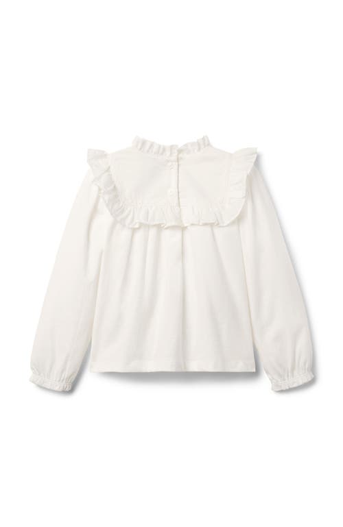 Janie And Jack Ruffle Trim Top In White