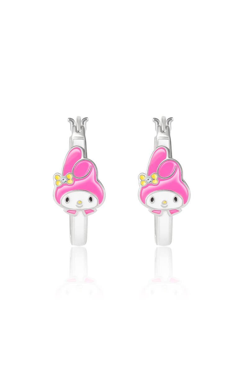 Hello Kitty My Melody Womens Hoop Earrings, Alternate, color, Silver