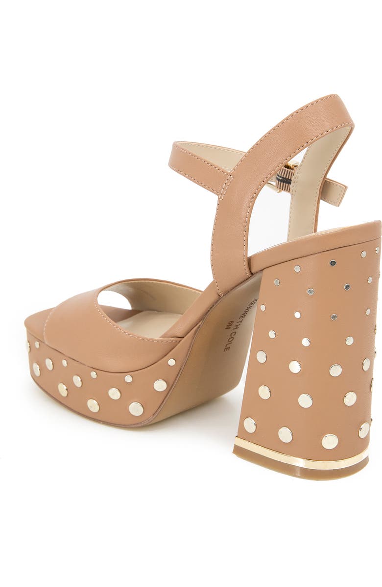 Kenneth Cole New York Dolly Stud Ankle Strap Platform Sandal, Alternate, color, Classic Tan Leather