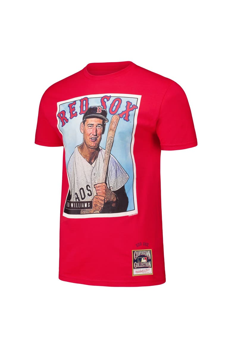 Men's Mitchell & Ness Ted Williams Red Boston Red Sox Cooperstown Collection Collectors Connection T-Shirt, Alternate, color, Red