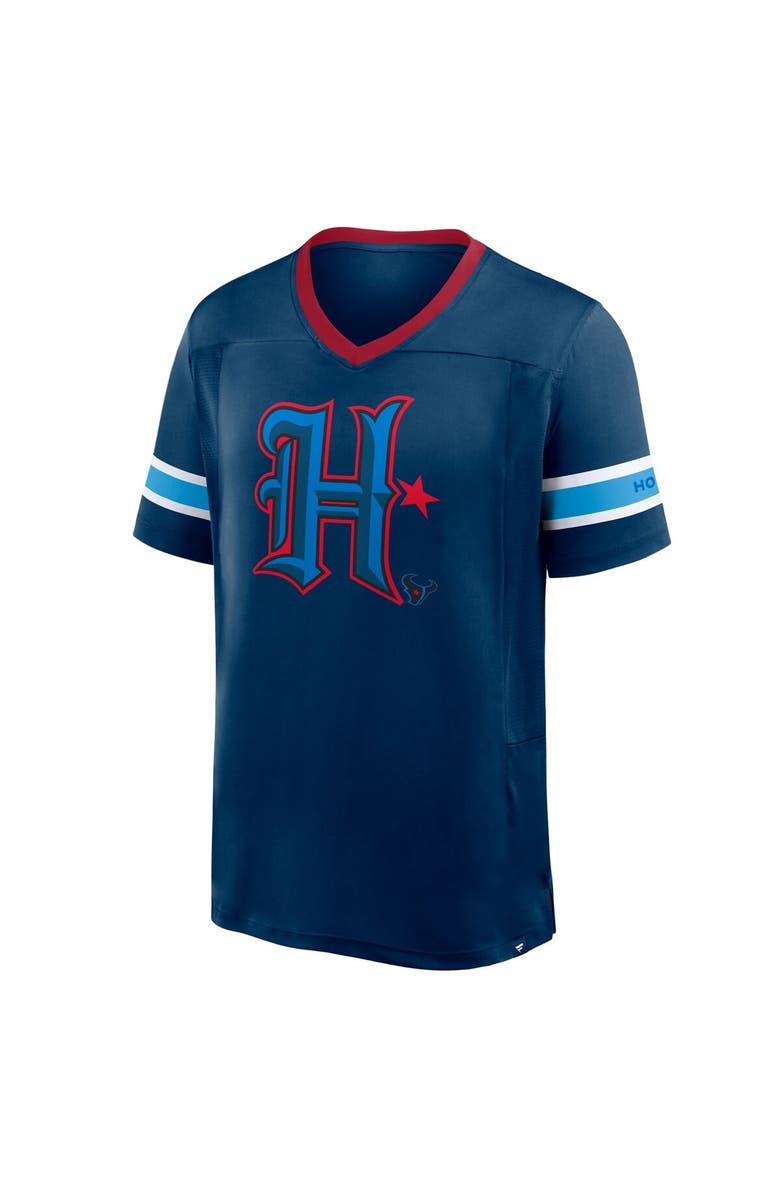 FANATICS Men's Fanatics Navy Houston Texans Redzone Hashmark V-Neck T-Shirt, Alternate, color, Navy