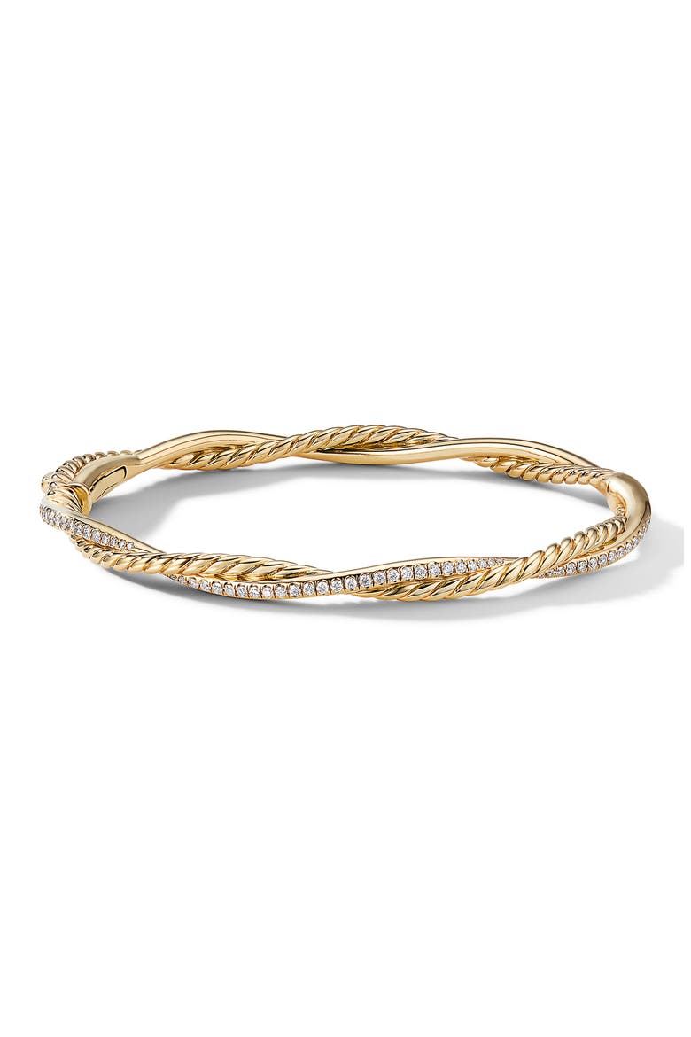 Petite Infinity 18K Gold & Pavé Diamond Bracelet, Main, color, DIAMOND/ YELLOW GOLD