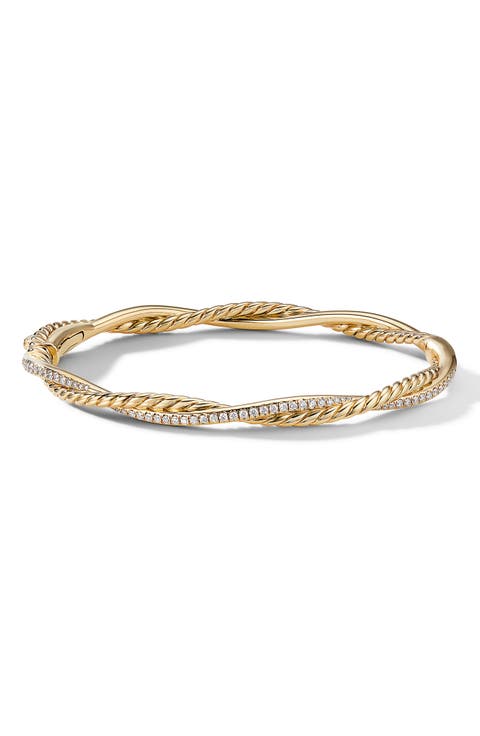 Petite Infinity 18K Gold & Pavé Diamond Bracelet