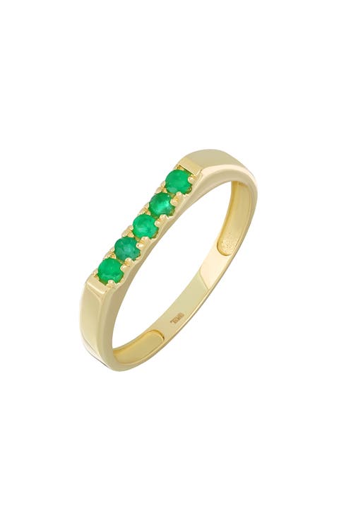 El Mar 18K Gold Gemstone Stackable Ring