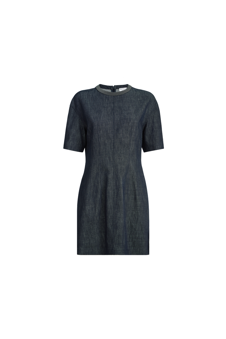 T-shirt dress with monili, Alternate, color, Denim