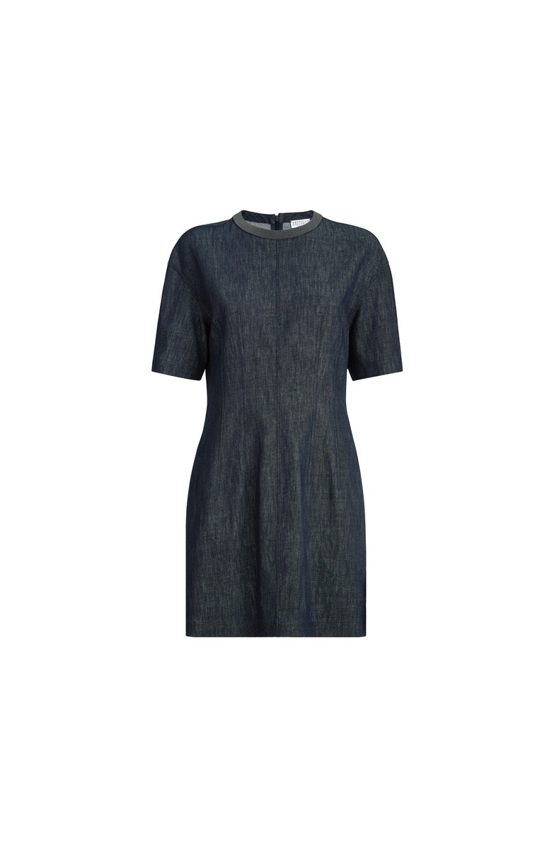 Brunello Cucinelli T-shirt dress with monili, Alternate, color, Denim