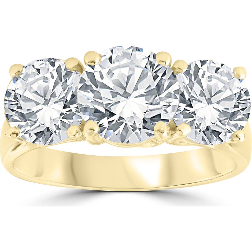 Bliss Diamond Certified 5ct Three Stone Diamond Engagement Anniversary Ring 14k Gold Lab Grown In 14k Yellow Gold