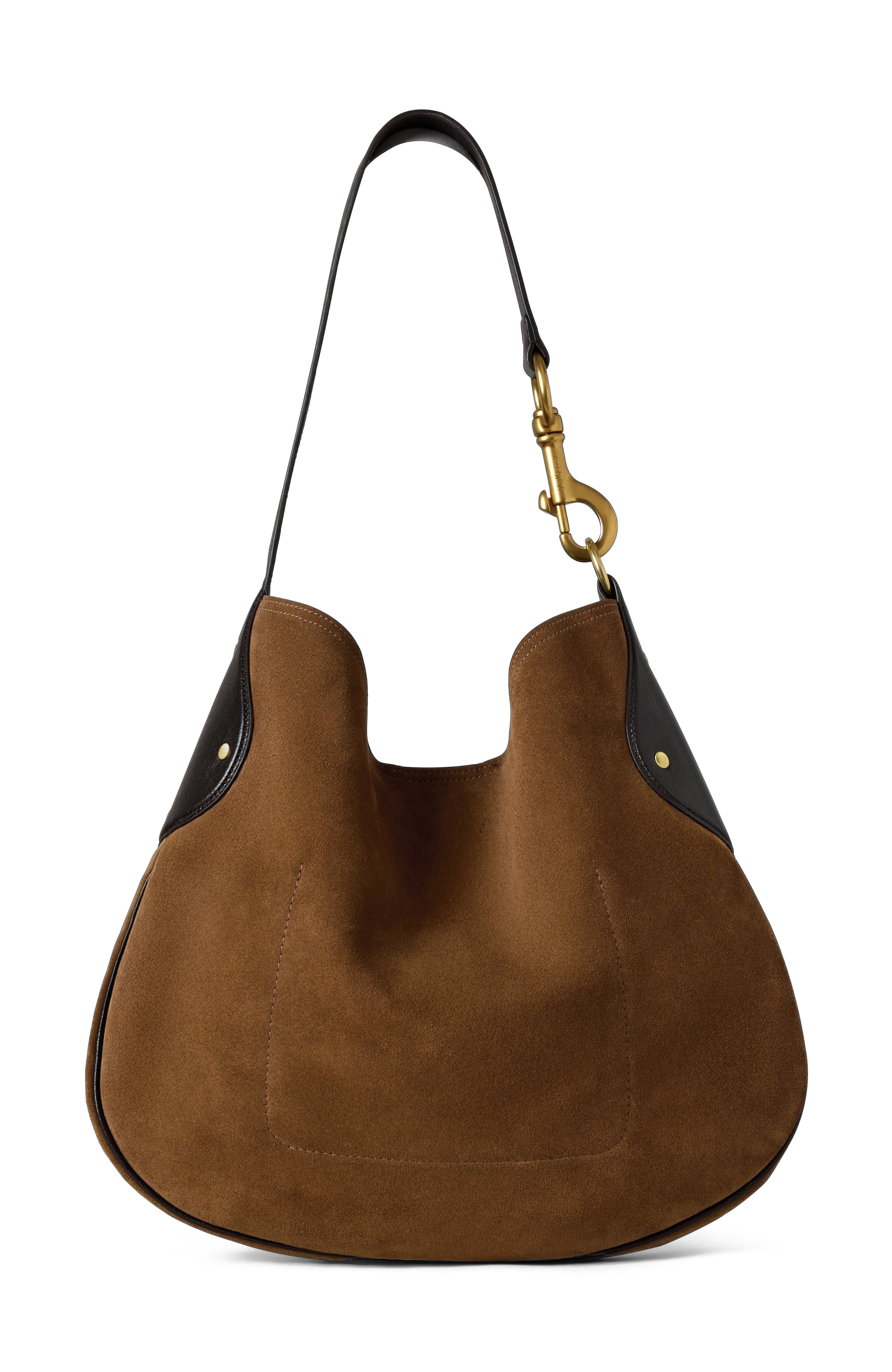Mulberry Hackney Suede Shoulder Bag, Alternate, color, 