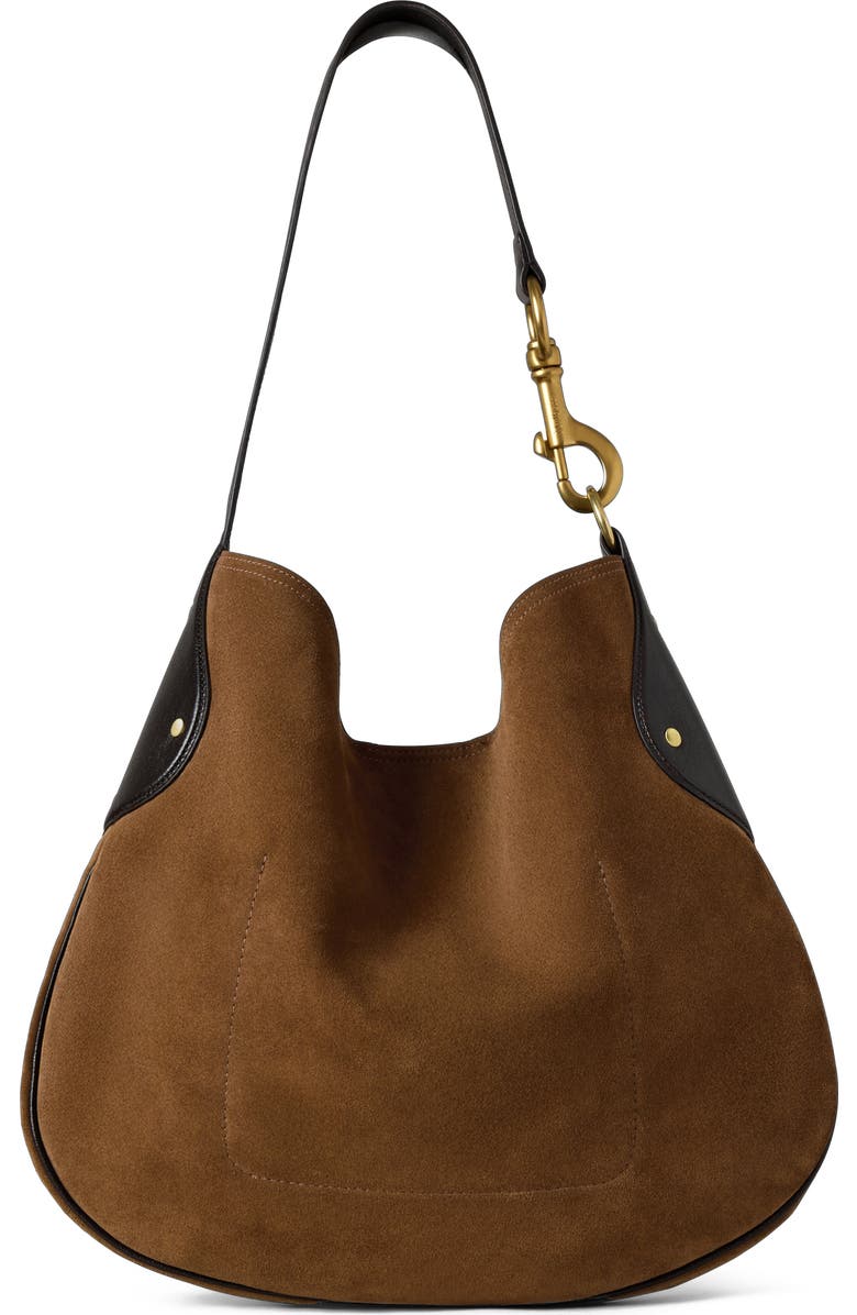 Mulberry Hackney Suede Shoulder Bag, Alternate, color,