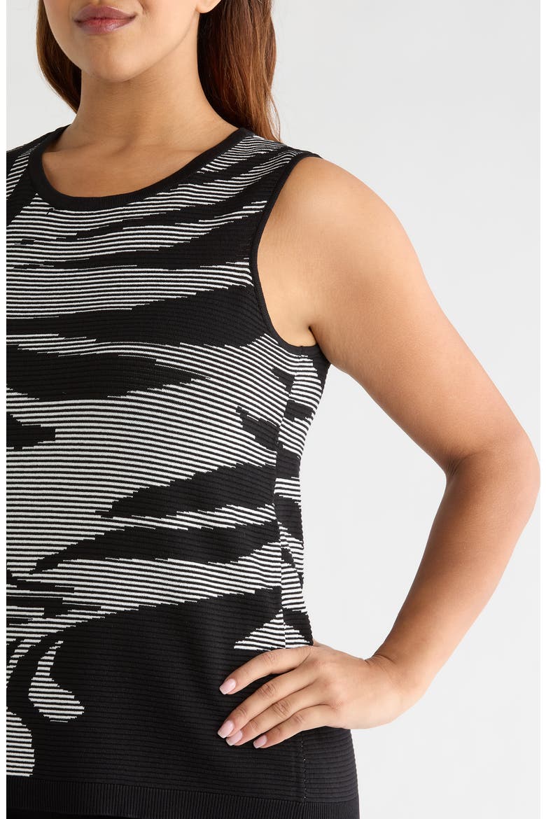 Graphic Sleeveless Top, Alternate, color, ANNE BLACK/ WHITE DOVE