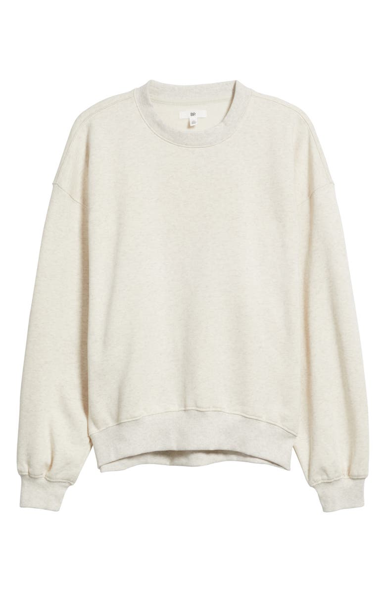 BP. Relaxed Cotton Blend Sweatshirt, Alternate, color, Beige Oatmeal Light Heather