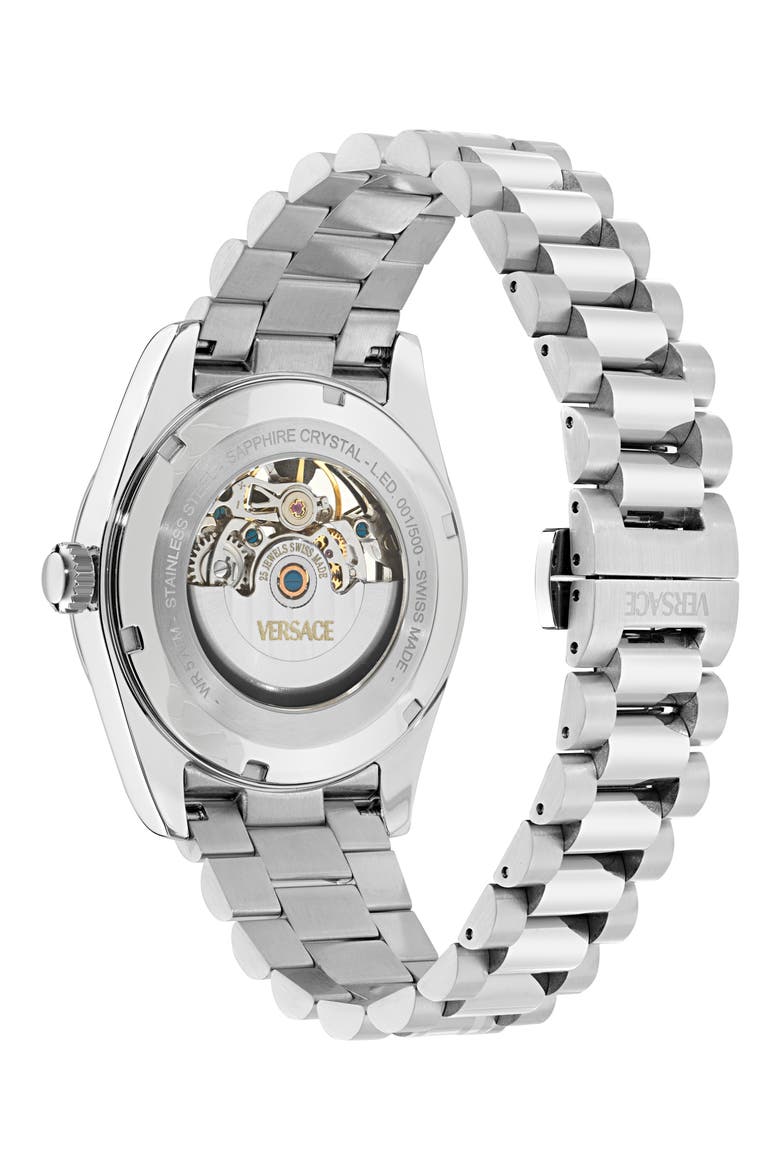 Millenyium Limited Edition Skeleton Automatic Bracelet Watch, 40mm, Alternate, color, STAINLESS STEEL