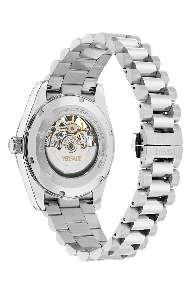 Versace Millenyium Limited Edition Skeleton Automatic Bracelet Watch, 40mm, Alternate, color, 