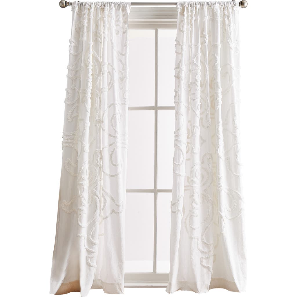 Peri Home Gates Set Of 2 Tufted Chenille Curtain Panels In Winter White