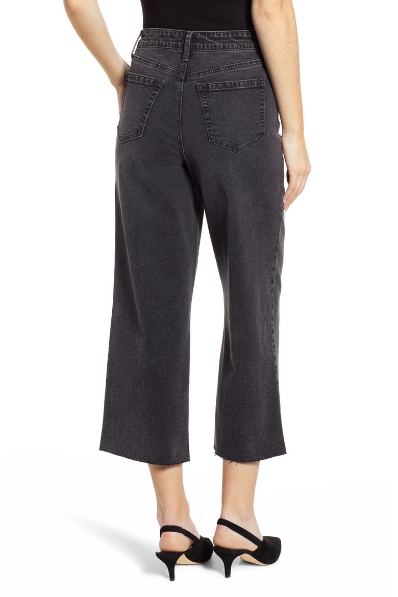 Wide Leg Crop Jeans, Alternate, color, WASHED BLACK