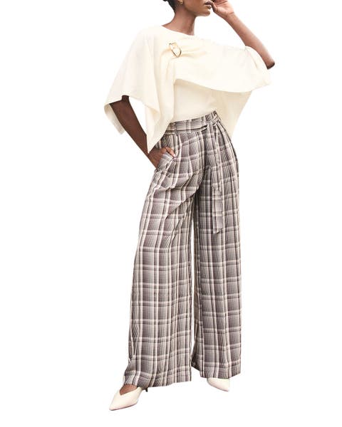 Check Wide Trousers