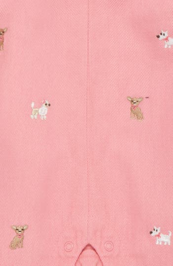 Puppies Embroidered Overalls & T-Shirt Set
