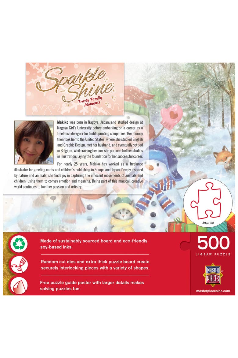 Frosty Moments 500 Piece Glitter Puzzle, Alternate, color, Multicolor