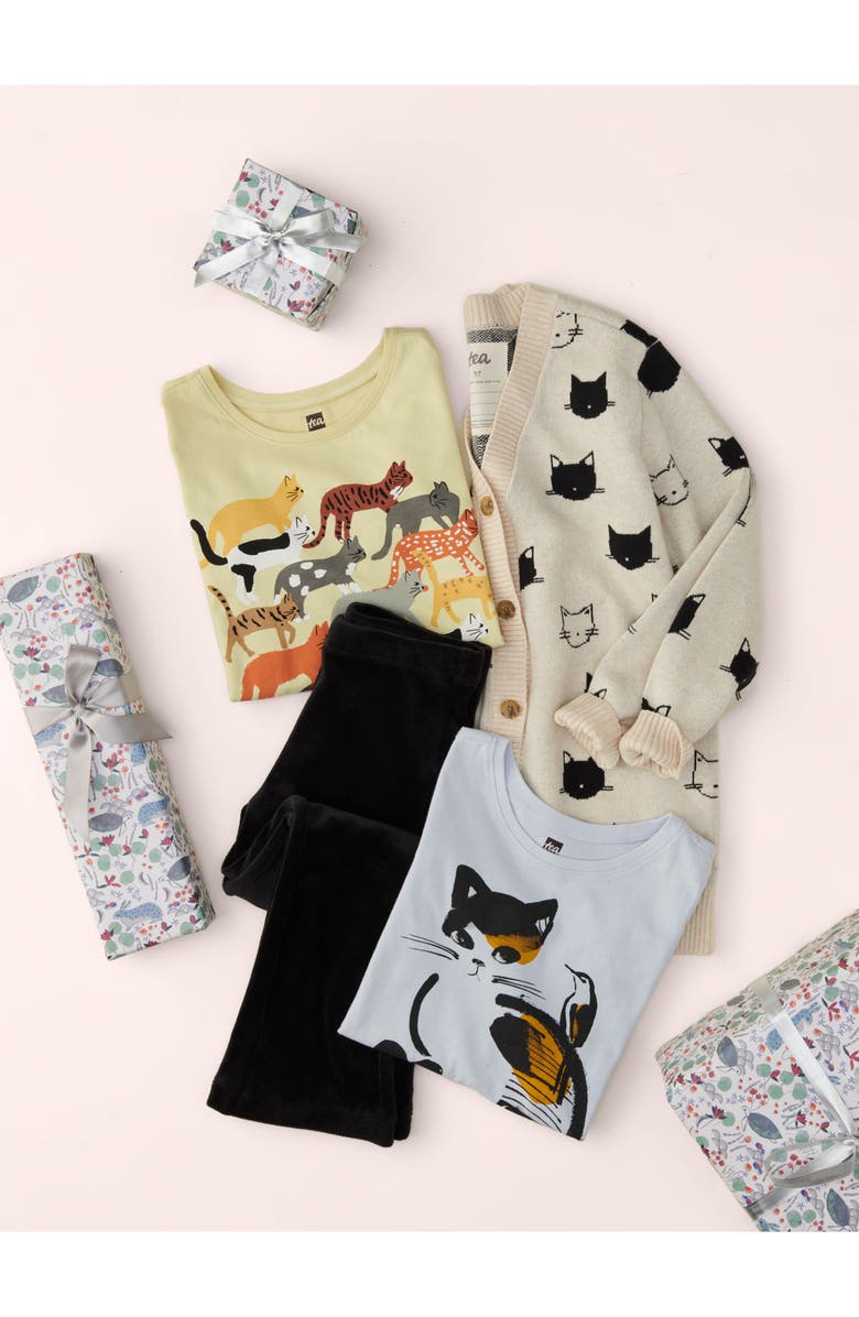 Tea Collection Very Velour Flare Pants, Alternate, color, Jet Black