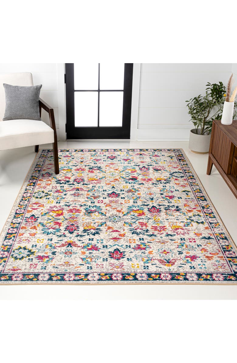 JONATHAN Y Modern Persian Boho Floral Area Rug, Alternate, color, Beige/Multi