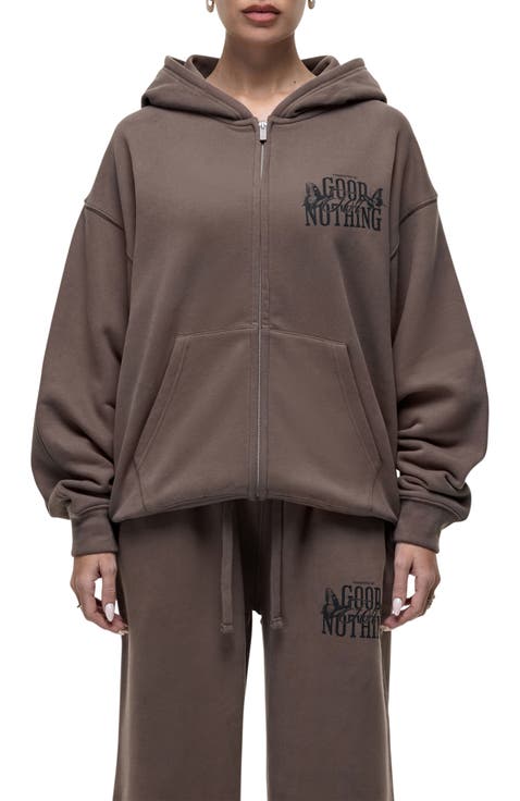 Dakota Taupe Zip Hoodie