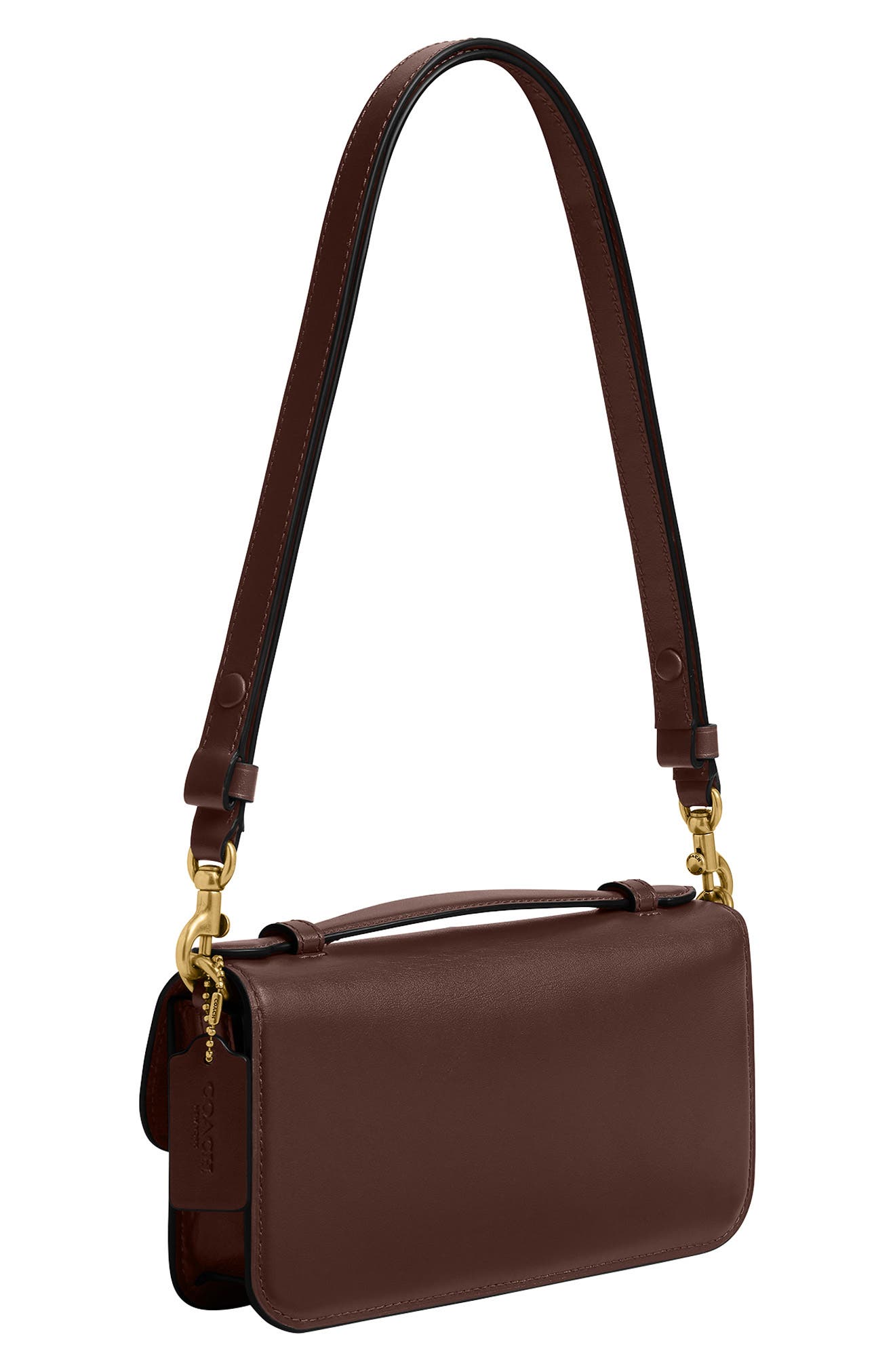 COACH Elora Refined Leather Top Handle Bag, Alternate, color, B4/Maple