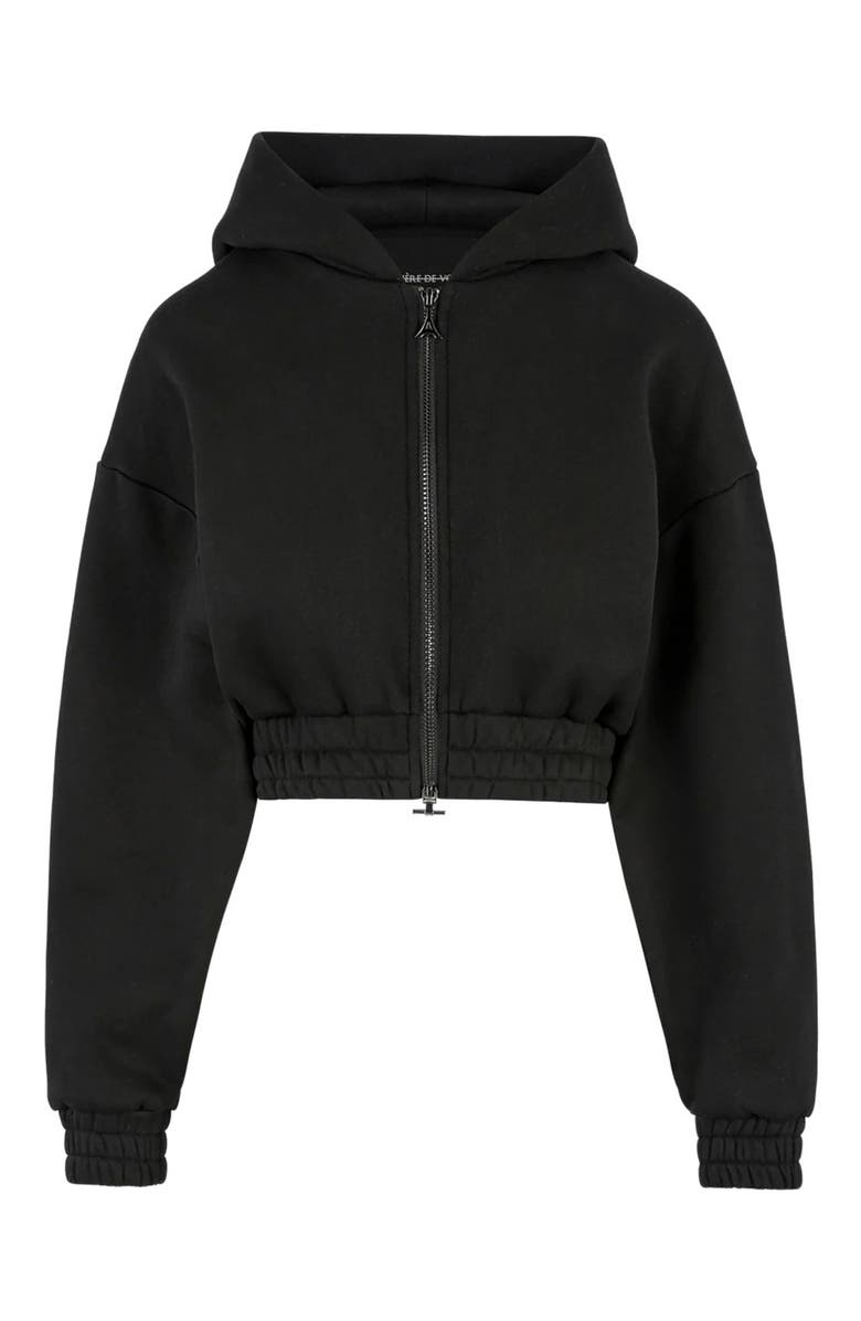 Manière De Voir Josiane Relaxed Zip Through Hoodie, Alternate, color, Black