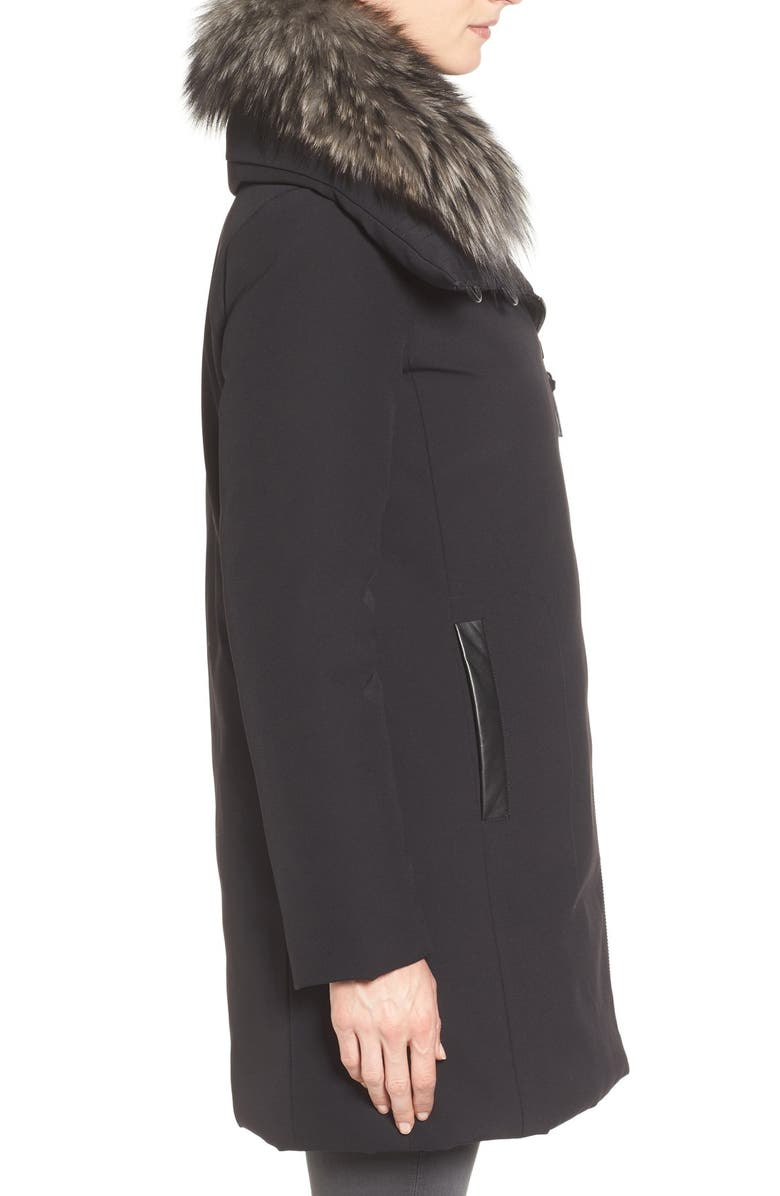 Derek Lam 10 Crosby Water Resistant Down Parka with Genuine Fox Fur Collar, Alternate, color,