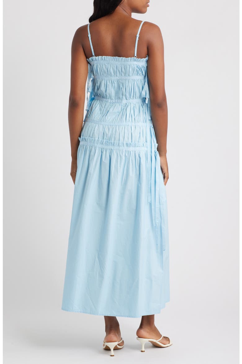Pleat Detail Cotton Maxi Sundress, Alternate, color, MEDIUM BLUE