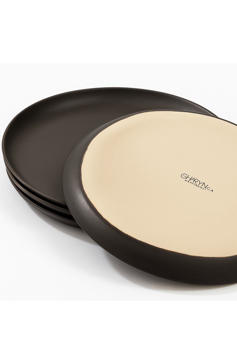 Gharyan Stoneware Family Feast Dinnerware, Set of 13 Pieces, Alternate, color, Matte Black