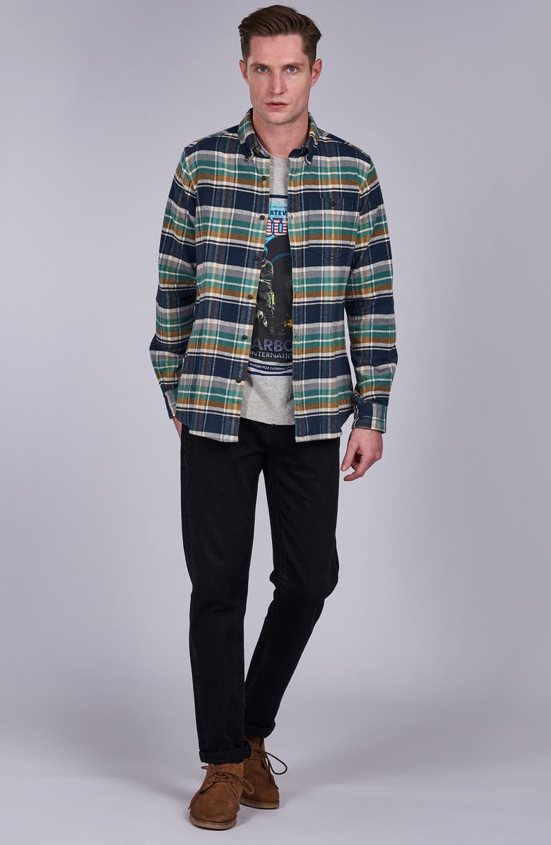 Barbour Rocky Slim Fit Check Flannel Shirt, Alternate, color, 