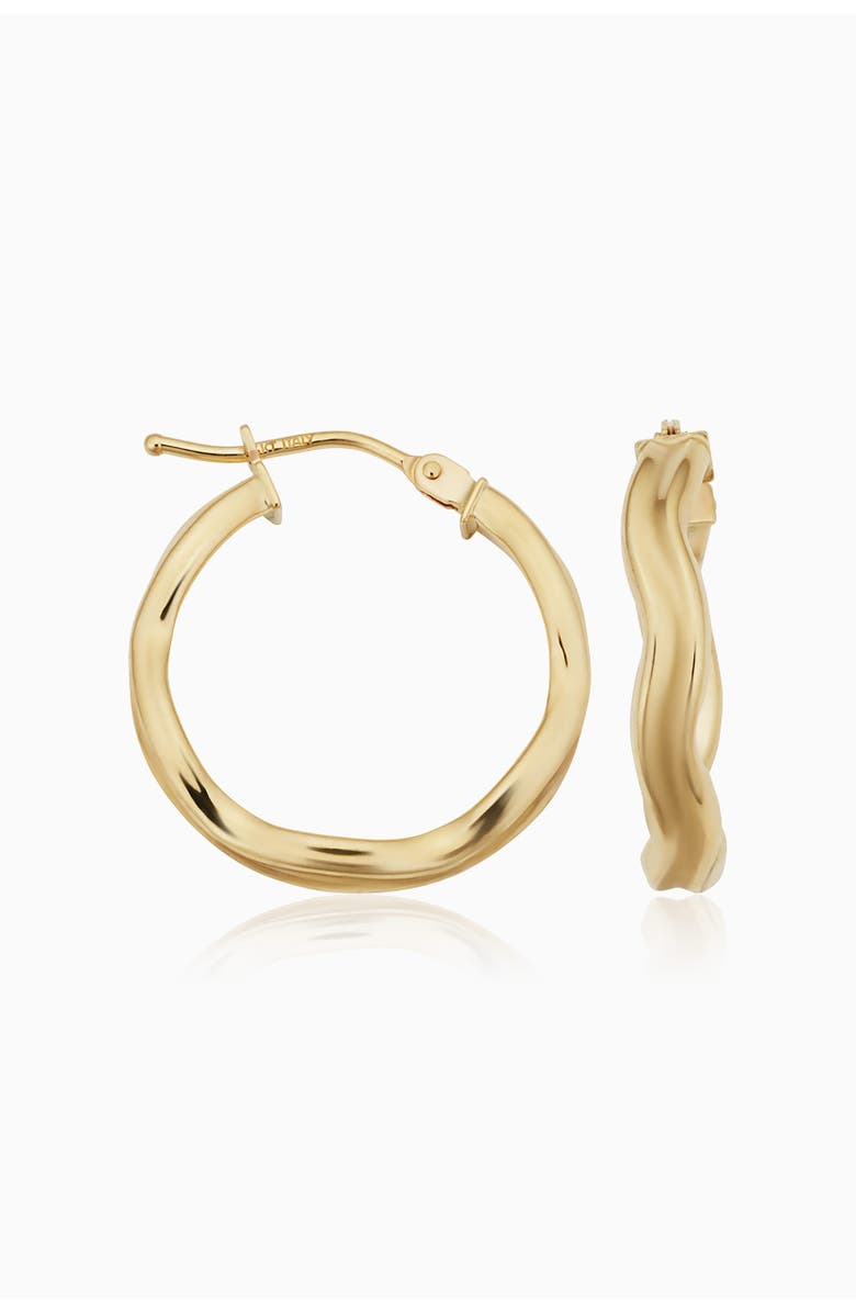 Oradina 14K Gold Wavemaker Hoops Earrings, Main, color, Yellow Gold