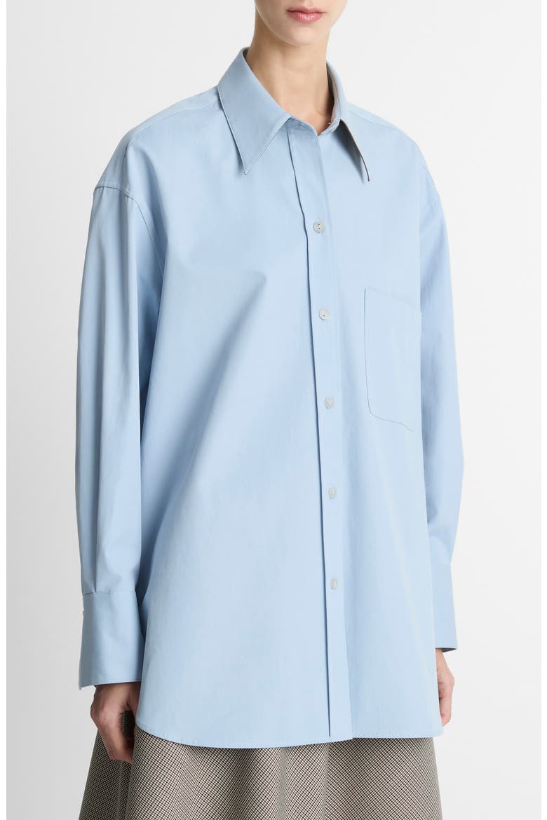 Oversize Cotton Button-Up Shirt, Alternate, color, AMALFI