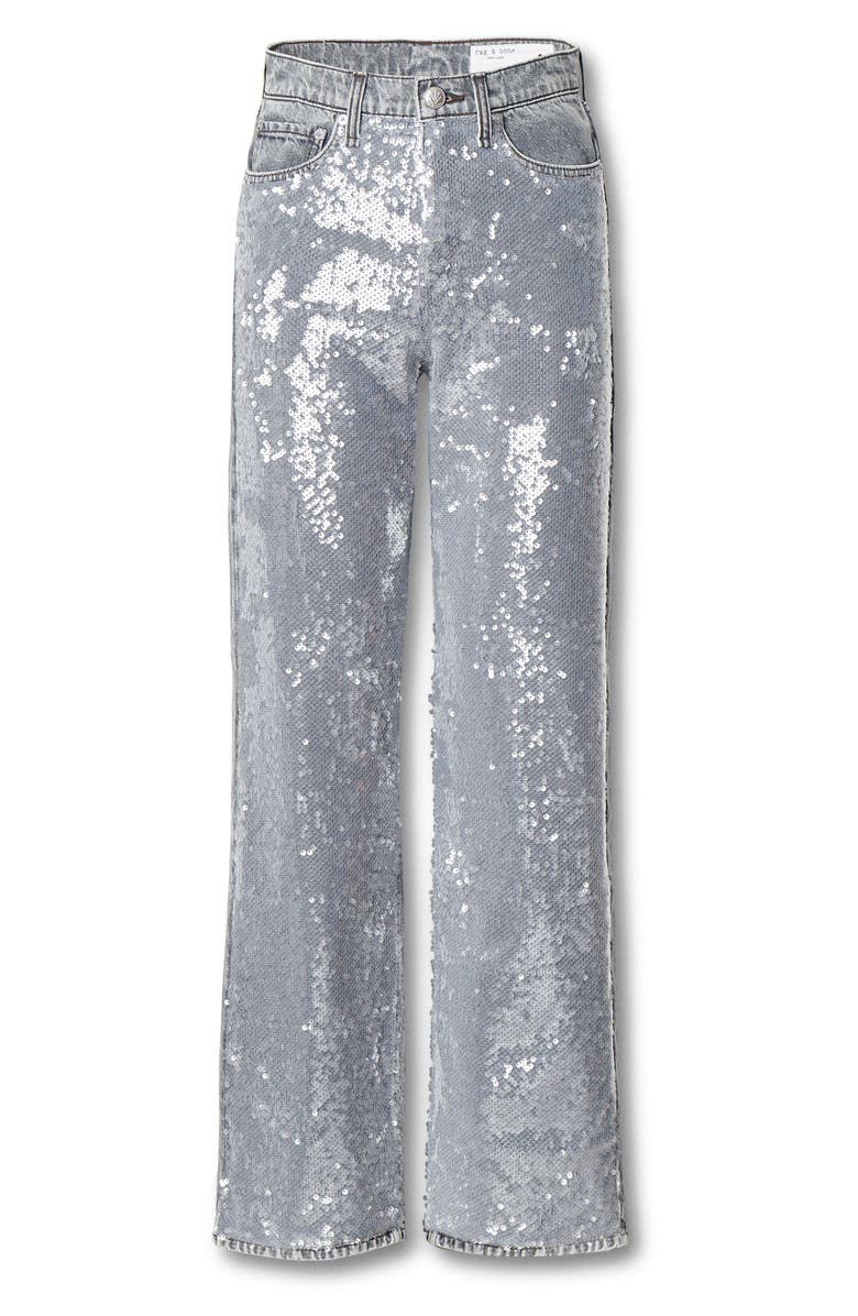 rag & bone/JEAN Shea Sequin Straight Leg Jeans, Alternate, color, Stelsequin