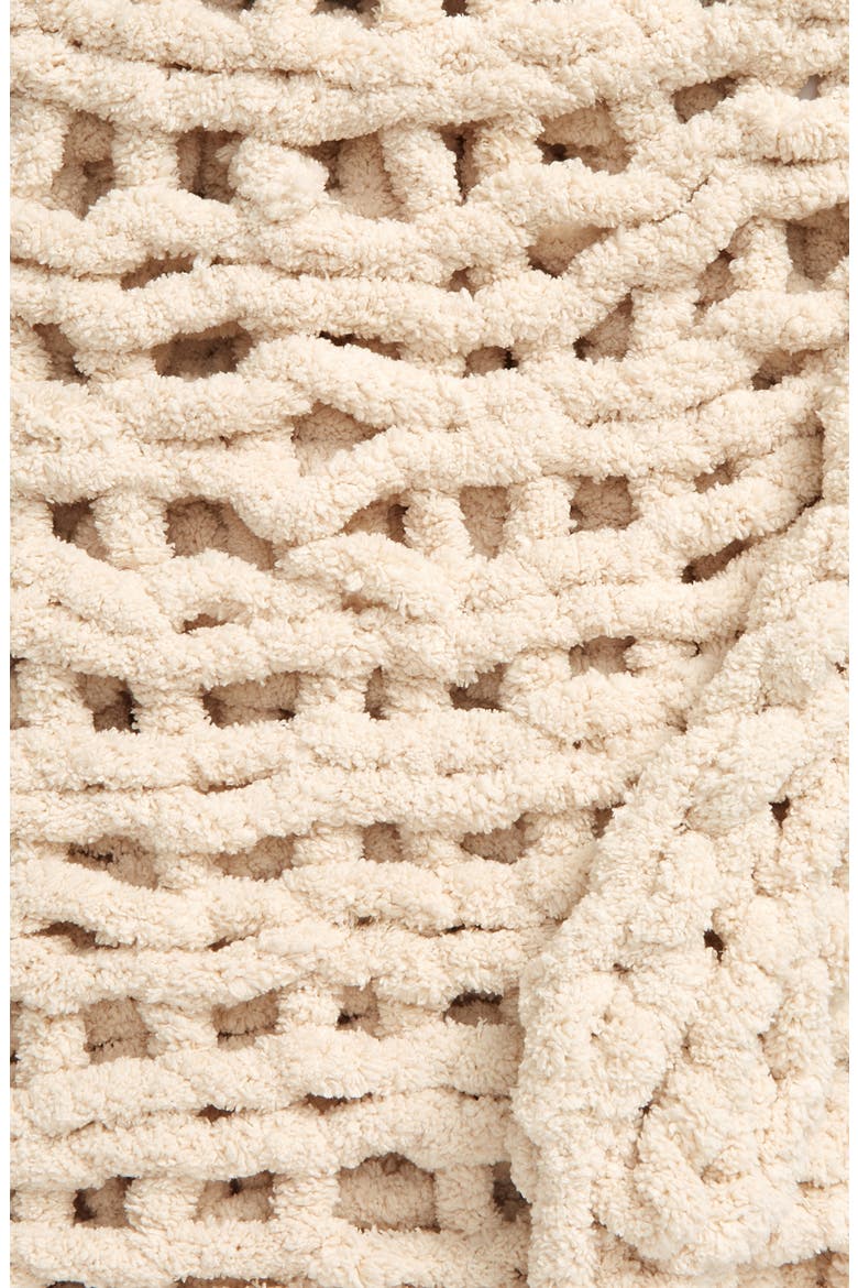 Braided Medium Throw Blanket, Alternate, color, BEIGE