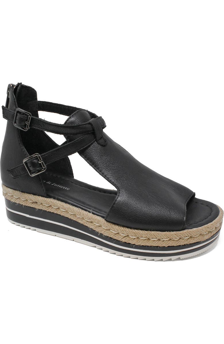 DJANGO AND JULIETTE Alexys Flatform Sandal, Main, color, Black Leather