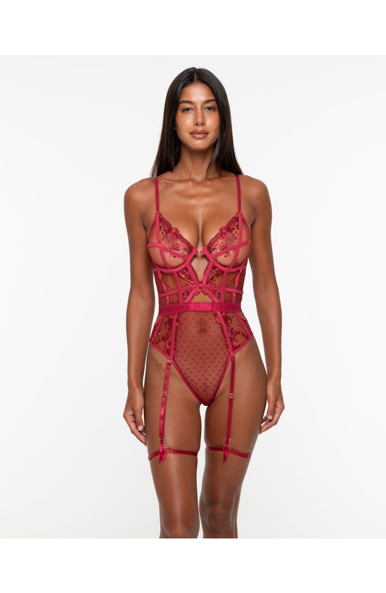 One Empire Béatrice Bodysuit, Alternate, color, Burgundy