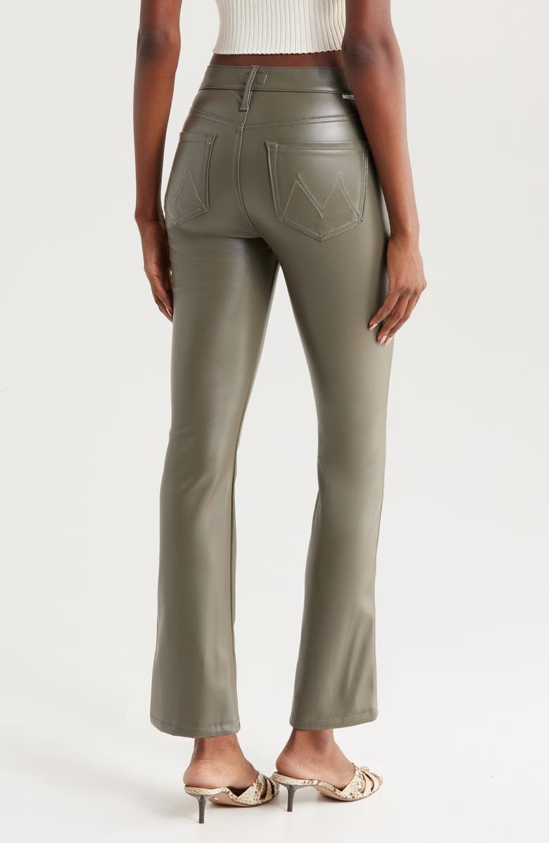 MOTHER The Insider Flood Faux Leather Pants, Alternate, color, Cinder Block - Wax On, Wax Off