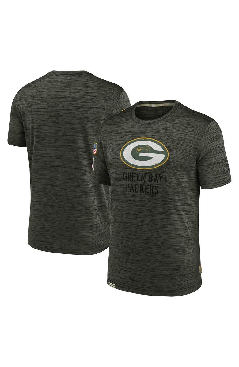 Nike Men's Nike Olive Green Bay Packers Salute to Service Velocity Team T-Shirt, Main, color, 