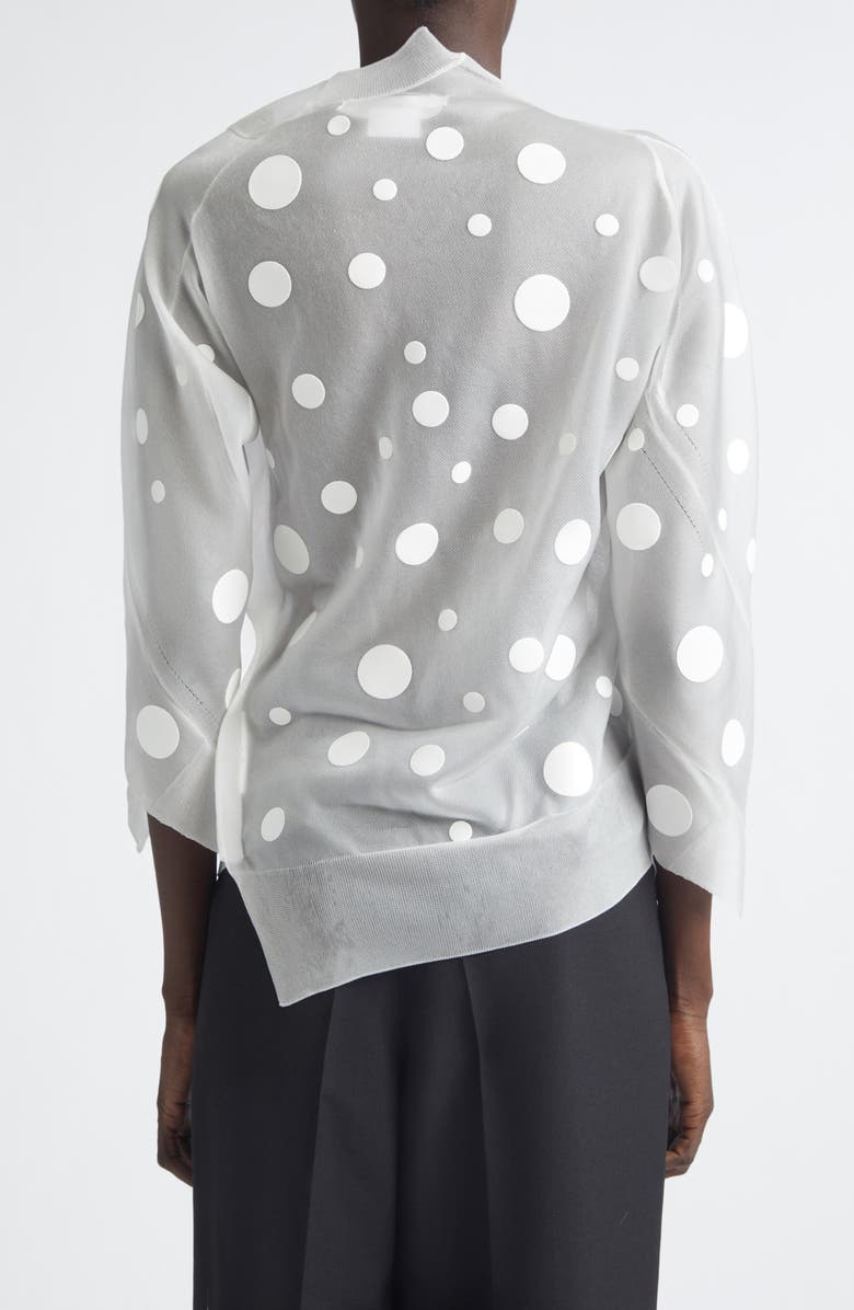 Junya Watanabe Polka Dot Jacquard Sheer Cardigan, Main, color, White