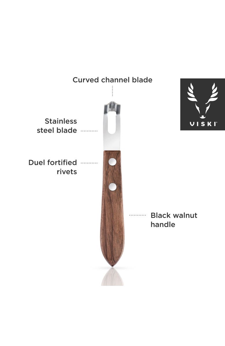 Viski Professional Walnut Channel Knife in Stainless Steel, Alternate, color, Brown