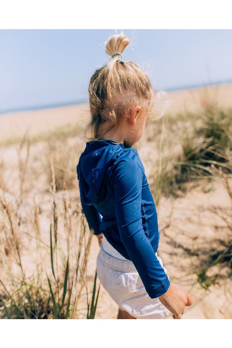 Toddler's Long Sleeve Full Zip Hoodie Top with Sun and UV Protection, Alternate, color, Navy