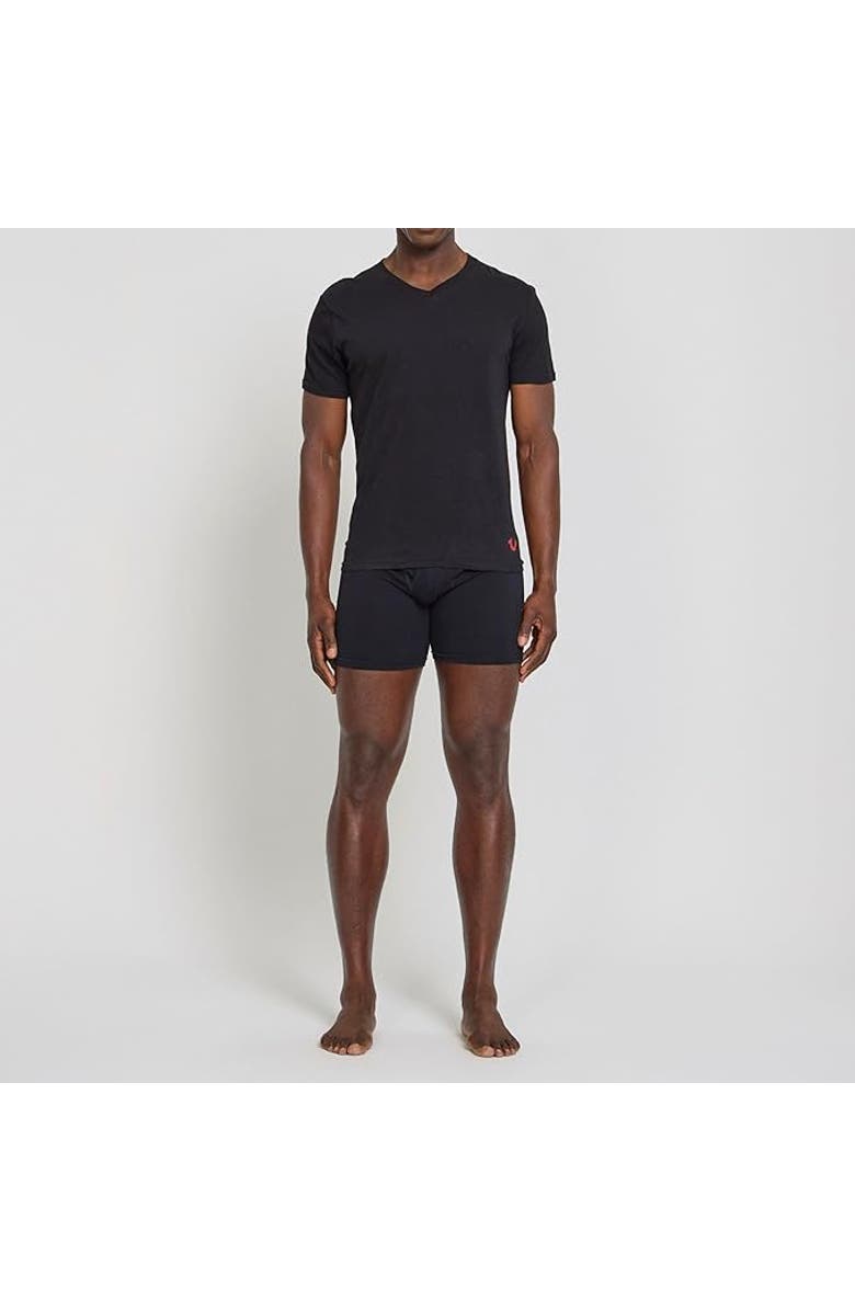 True Religion V-Neck Undershirts 4 Pack, Alternate, color, Black