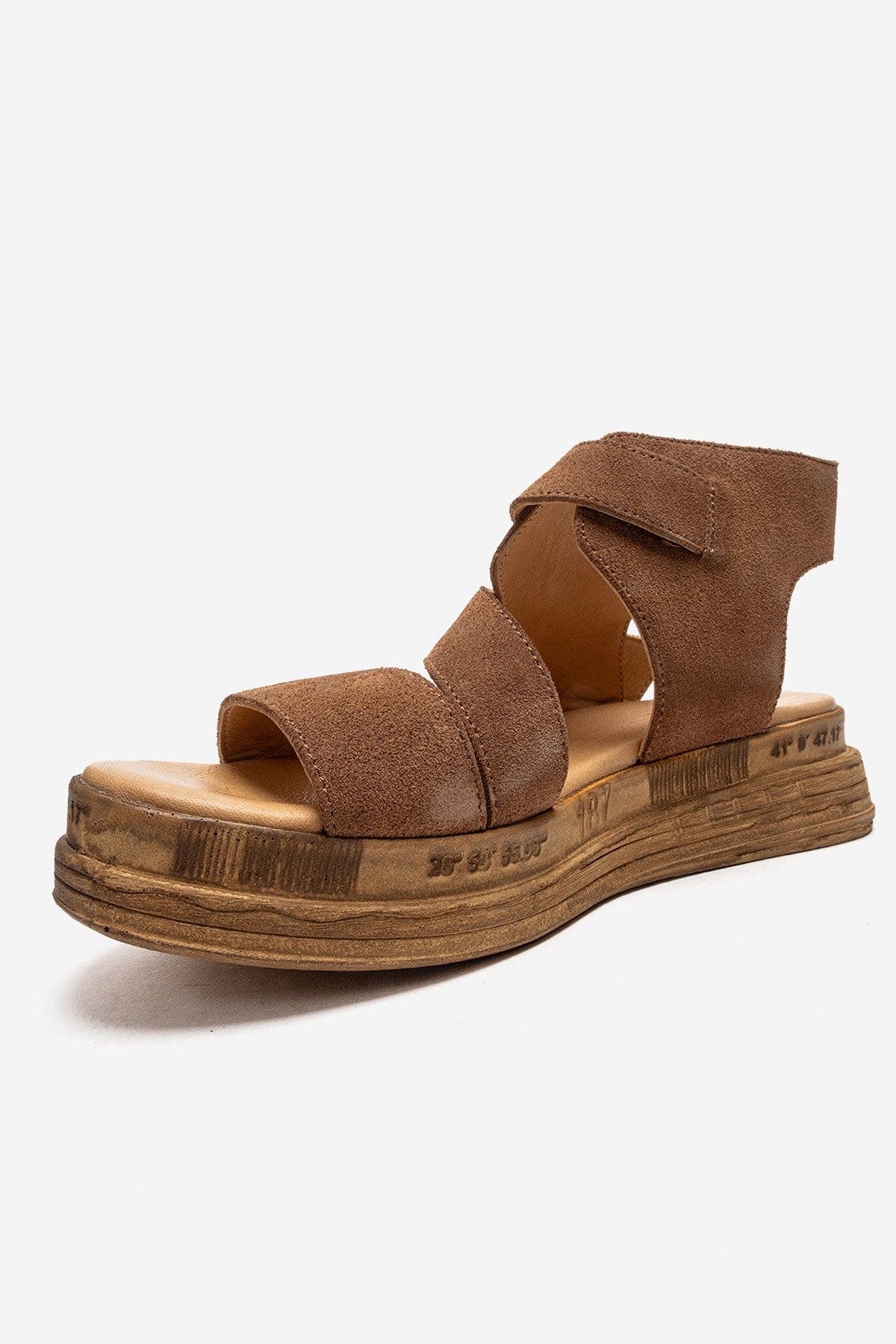 Forever & Always Shoes Lorentis Leather Double Buckle Sandal, Alternate, color, Cognac Suede