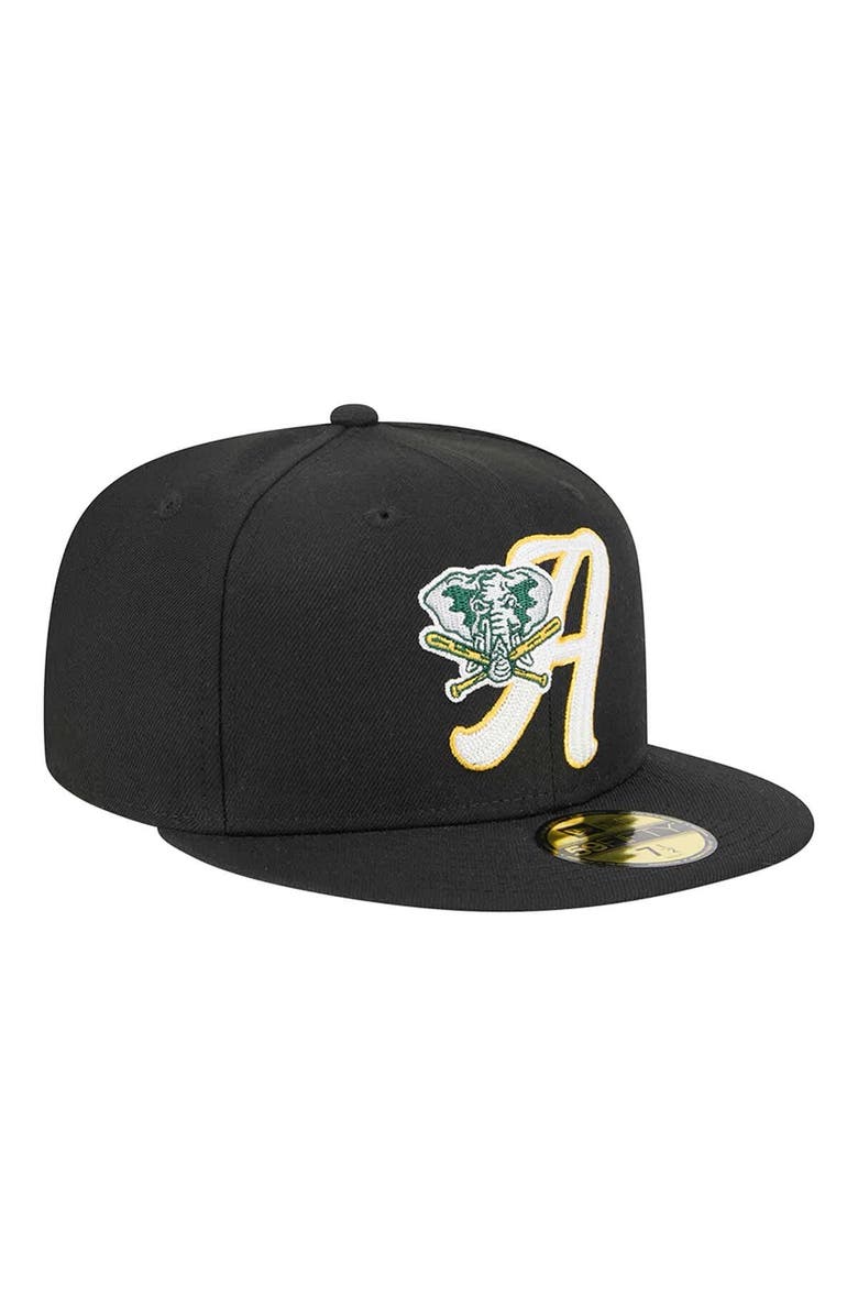 New Era Men's New Era Black Athletics Duo Logo 2.0 59FIFTY Fitted Hat, Alternate, color, 