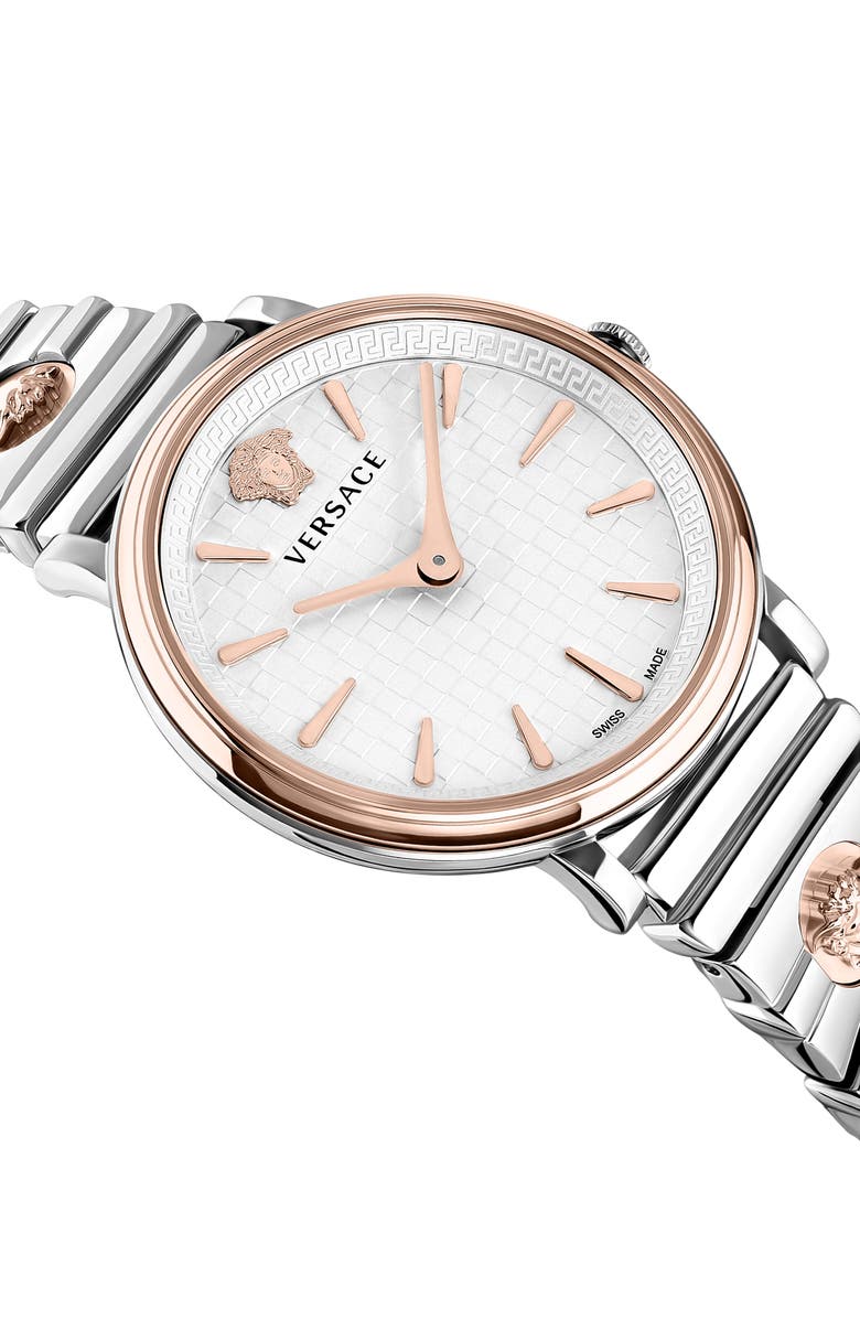 Versace V-Circle Logomania Bracelet Watch, 38mm, Alternate, color, 