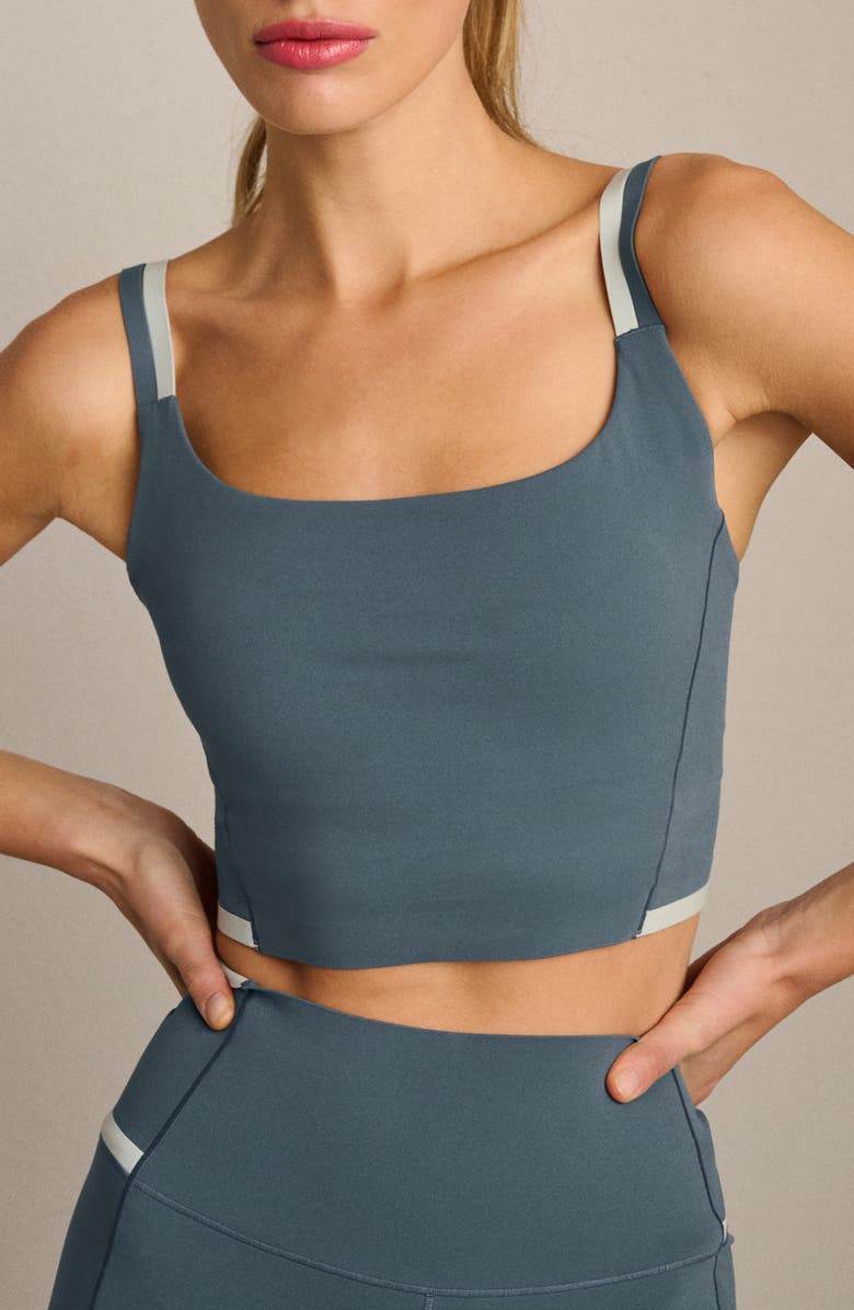 Rhone Instinct Contrast Longline UPF 50+ Sports Bra, Alternate, color, Blue Granite