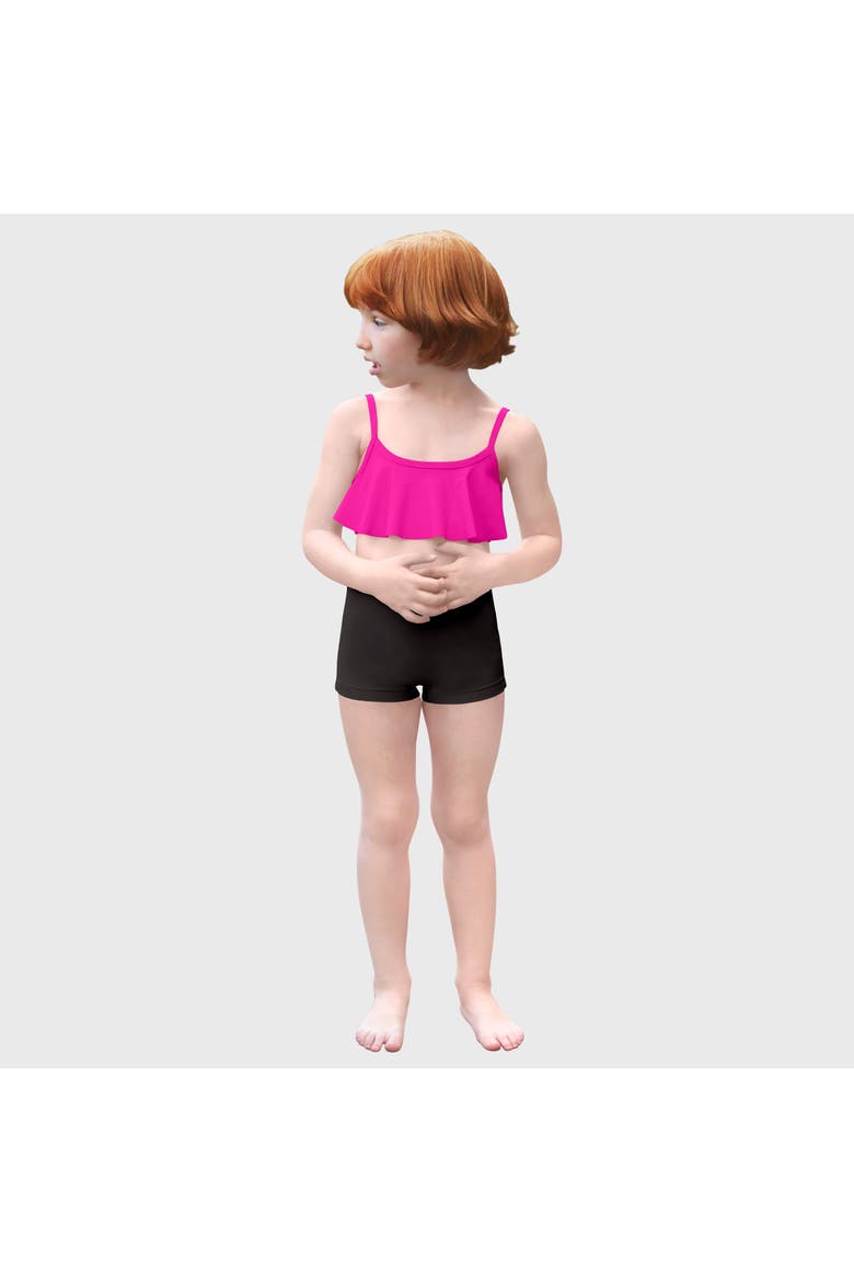 Girls UPF 50+ Flounce Bikini Top, Main, color, Hot Pink