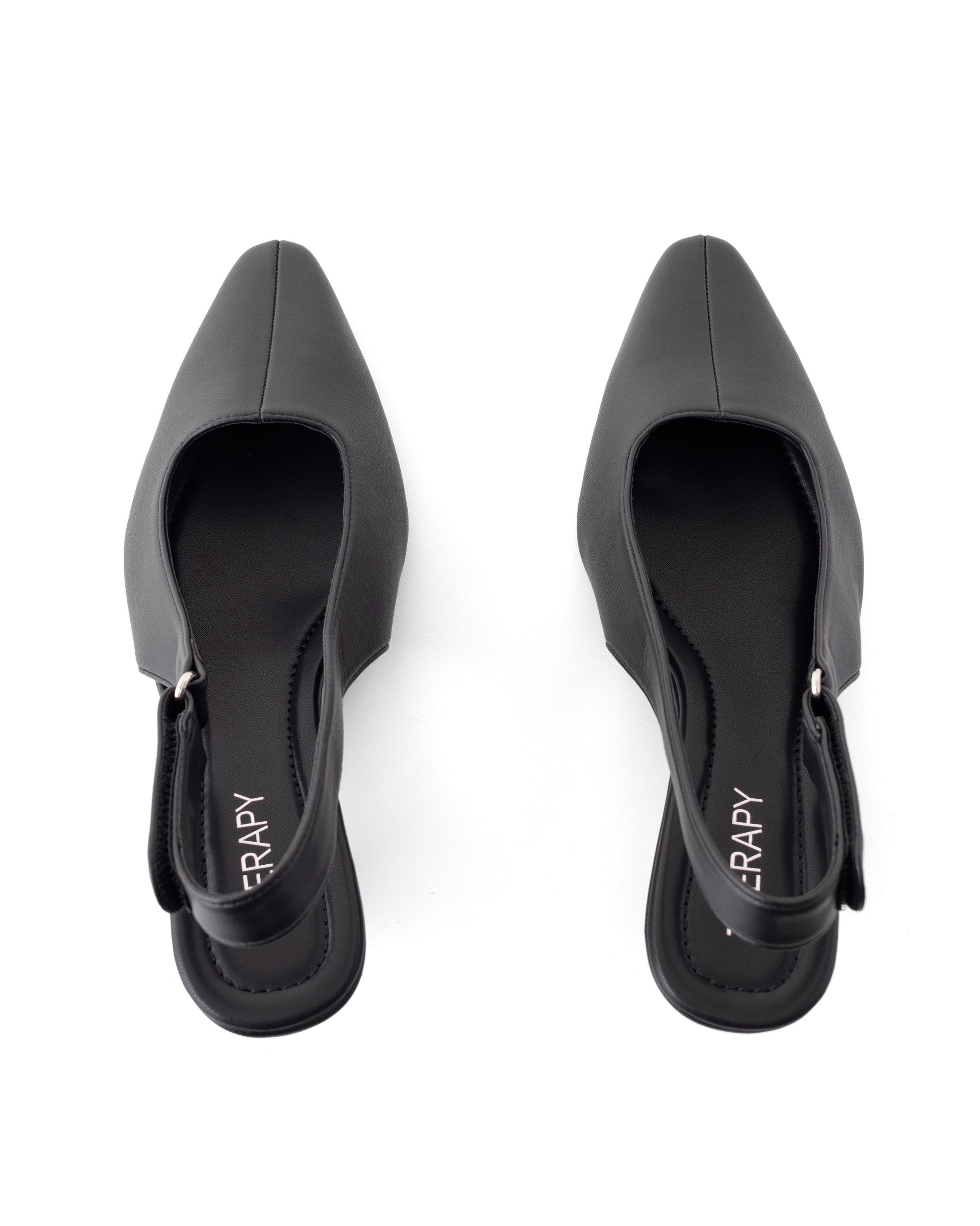 Newark Pointed-Toe Slingback Heel, Alternate, color, BLACK PU