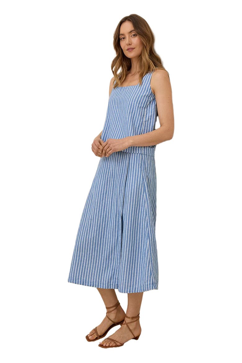 Canopy Linen Wrap Skirt Made with Organic Cotton, Alternate, color, Bondi Stripe